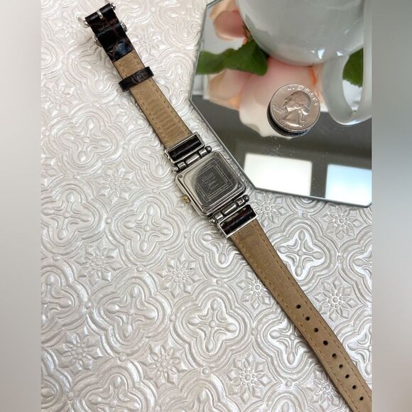 Vintage Ecclissi Sterling Silver Watch with Turquoise Dial and Gold-tone Accents - Picture 10 of 16